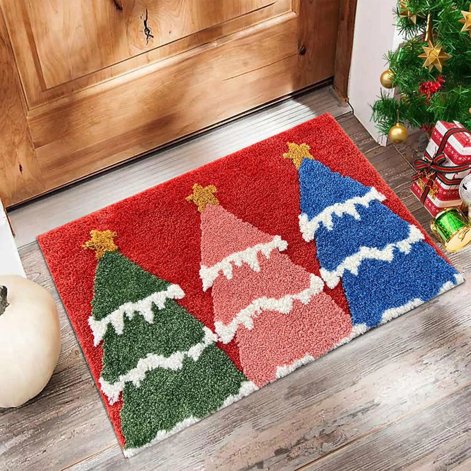 40x60cm Christmas Door Mat with Santa Claus, Reindeer & Xmas Tree – Holiday Floor Mat for Home & Bathroom 2025