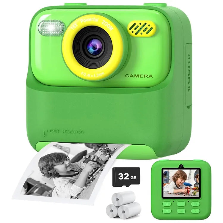 AMORUS Kids Instant Camera 1080P HD – Dual Lens Selfie Digital Camera with 32GB for Boys & Girls – Christmas & Birthday Gift Toy